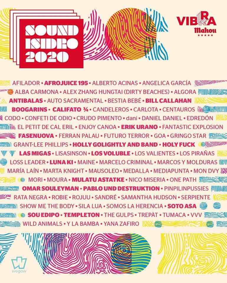 Y seguimos con las confirmaciones 😉
Hoy el Sound Isidro 2020 cierra el cartel de esta nueva edición con 18 nuevos artistas: bit.ly/2Pt0GOW