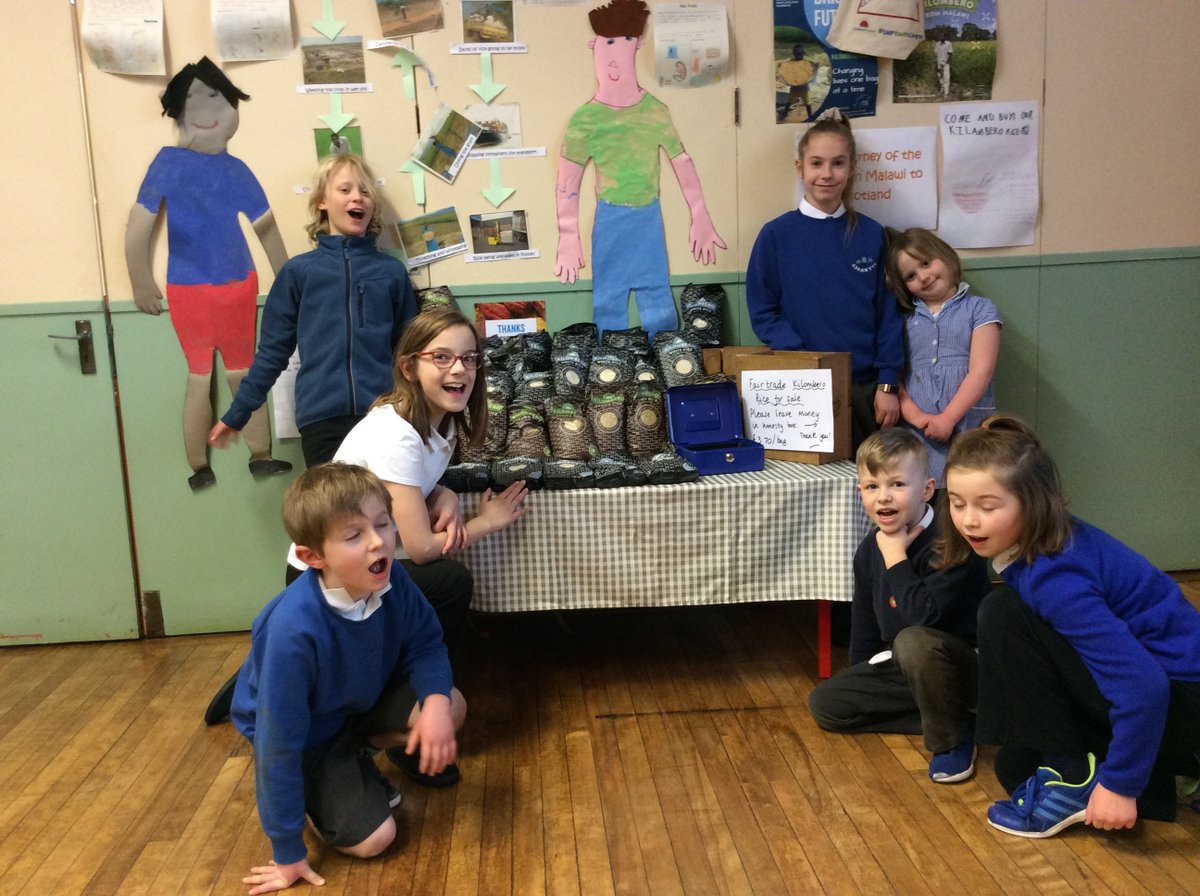Our Fairtrade Kilembero Rice stall ready for this evening's customers #fairtrade partners with @glendelvine  during  #FairtradeFortnight2020 #90kgricechallenge 
@PKFairtrade. There's still time if you would like to place an order - just contact the school abernyte@pkc.gov.uk