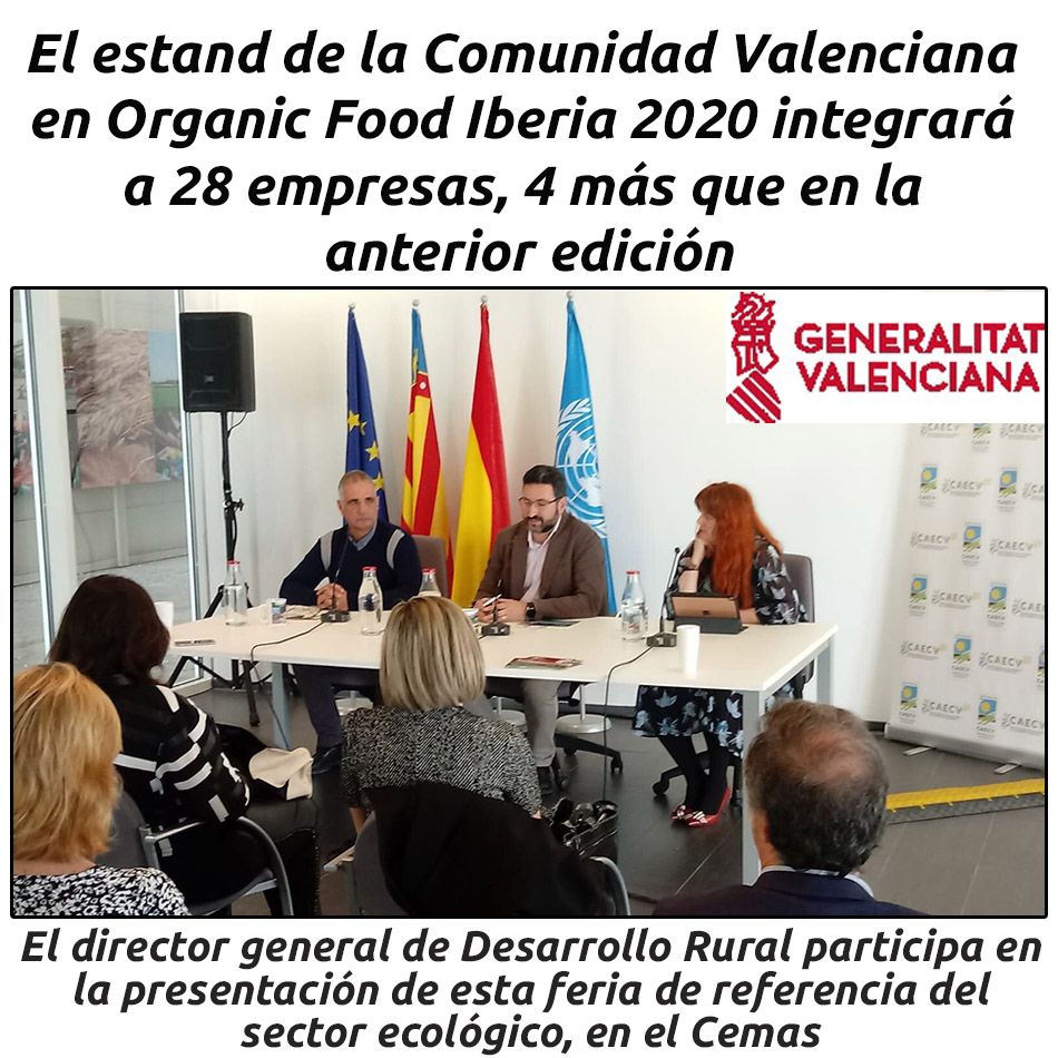 EL ESTAND DE LA COMUNIDAD VALENCIANA EN ORGANIC FOOD IBERIA 2020 INTEGRARÁ A 28 EMPRESAS, 4 MÁS QUE EN LA ANTERIOR EDICIÓN

buff.ly/2wNIyZz

@generalitat #GV #HosteleriaEnValencia #OrganicFoodIberia2020 #EstandCV #EmpresasValencianas  #SectorEcologico #Cemas #OrganicFood