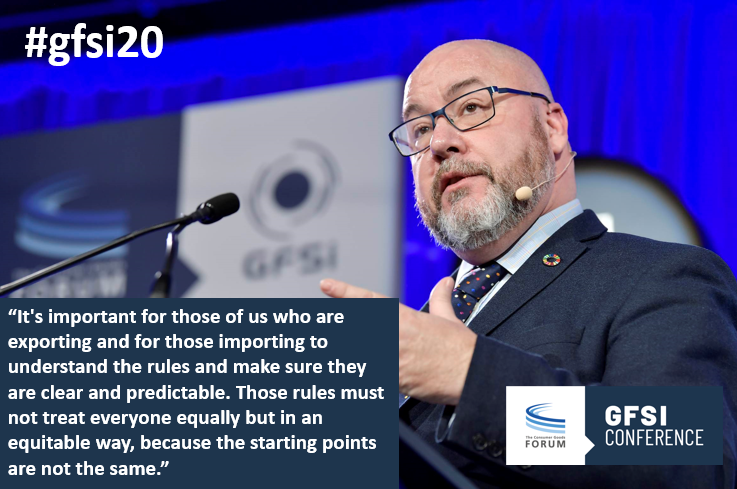myGFSI's tweet photo. Steve Wearne is first up at Plenary 4, sharing some insights he's garnered from his position as Vice Chair of @FAOWHOCodex - specifically the opportunity for trade to make a difference in access to safe, nutritious food. #gfsi20 https://t.co/pNAOMEmxH7