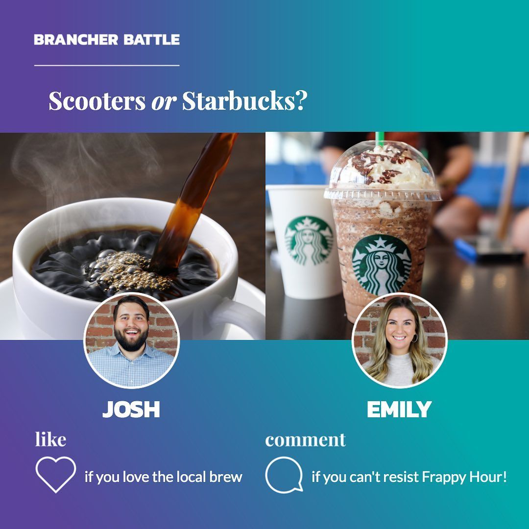 Red Branch Media on Instagram: “It’s brancher battle time! Which is your go-to for your morning coffee or mid-day treat? ☕️🥐 #brancherbattle #starbucks #scooterscoffee” <a href="/RedBranch/">Red Branch Media</a> buff.ly/2Pu7s7a