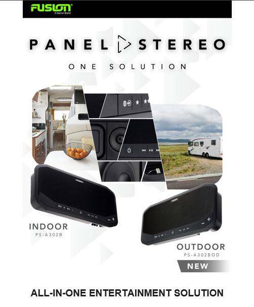 Experience premium, optimized audio w/ the perfectly tuned enclosure combining built-in amplification, stereo source selection, #Fusion #Digital #Signal #Processing, dual 3" speakers &amp; a large surface bass radiator. Offering AM/FM, USB, AUX &amp; Bluetooth options. #DeckRite_RV