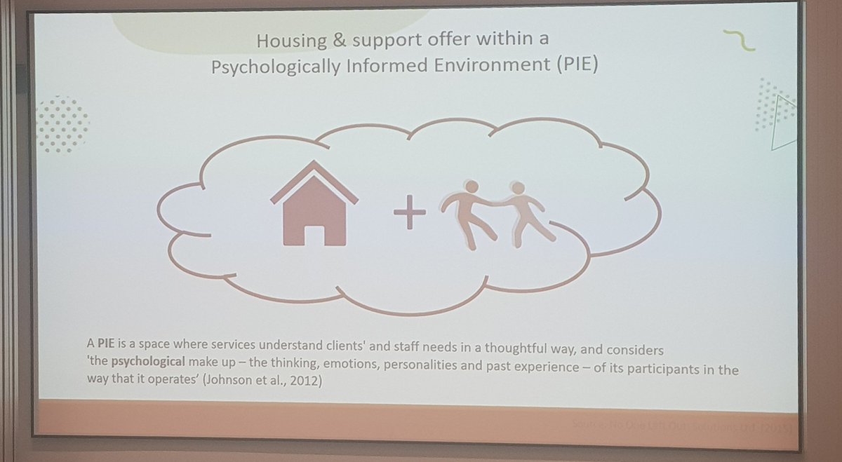 @drjenncumming explains the importance of a Psychologicaly Informed Environment, in which support staff are trained to understand and work with the challenging behaviours of their service users #MST4LIFE