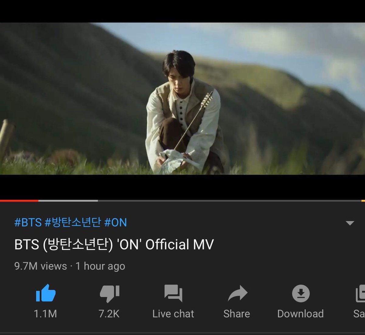 MBAO2013's tweet photo. 9.7M views with 1.1M likes in 1 hour!!! keep it up!!! stream harder, ARMYs!!!!
https://t.co/CUbeyOoWuS
#BTSON #BTSOnMV
#connect_army #Connect_bts #btscomeback #btsmapofthesoul7 #btsshadow #btsinmorocco #btstour2020
@BTS_twt @MoroccanBtsArm1 https://t.co/XjTZuEZg0b