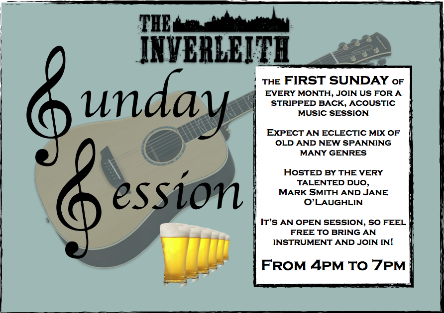 It's the first Sunday of the month this Sunday, so that means it's our Sunday Session from 4-7pm. Bring an instrument and join in. 
#edinburghpubs #sundaysession #acoustic #musicsession #opensession