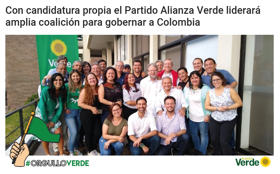 PartidoVerdeCoL's tweet photo. ASÍ ES, EN EL 2022 NOS VAMOS CON CANDIDATO PROPIO.🌻

Conozca los resultados de la reunión del pasado 25 y 26 de febrero haciendo clic aquí: https://t.co/r2yA3ED73f https://t.co/bxV8akFCAj