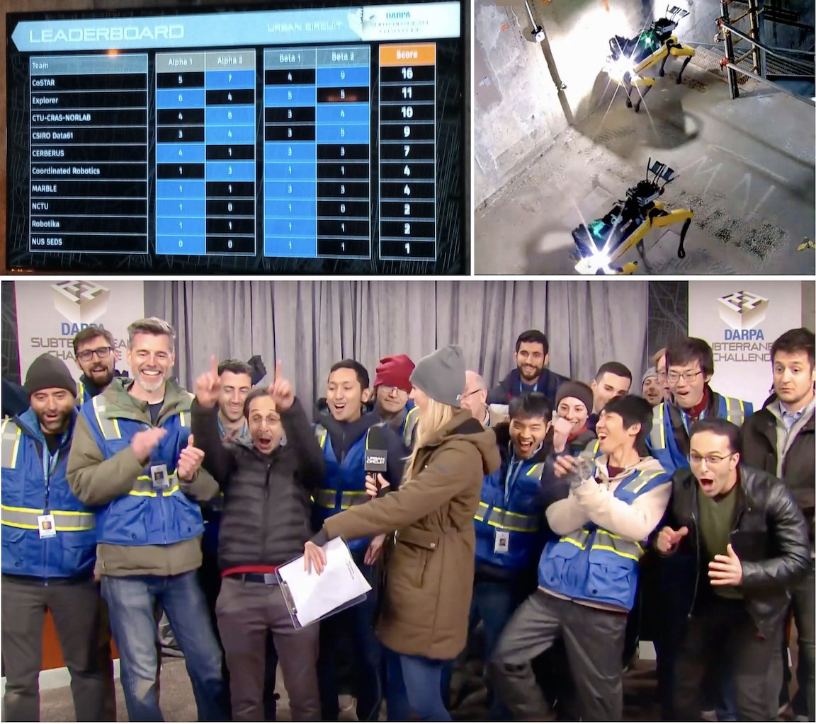 lucacarlone1's tweet image. HUGE!! we won the DARPA SubT Challenge Urban Circuit!! kudos to our great team CoSTAR led by JPL! #mitSparkLab #JPL #Caltech #MIT #KAIST #DARPA #SubTChallenge