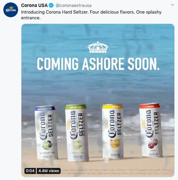 Dear <a href="/coronaextrausa/">Corona USA</a> in the midst of a possible global pandemic very unfortunately named like your delicious and refreshing beverages, the choice of words here may not be the most judicious... 🤔