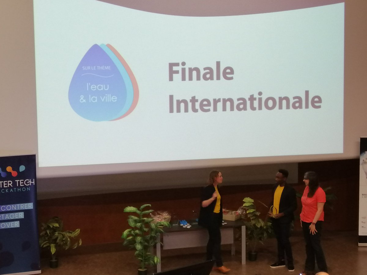 antoine_climat's tweet photo. Remise de prix lors de la finale internationale du #WaterTechHackathon à Montpellier ! Médaille de bronze pour le projet Li'eau, une application sur la mesure de la consommation en eau, ayant notamment impliqué des doctorants de l'@IMTMinesAles https://t.co/IckTn7v95t