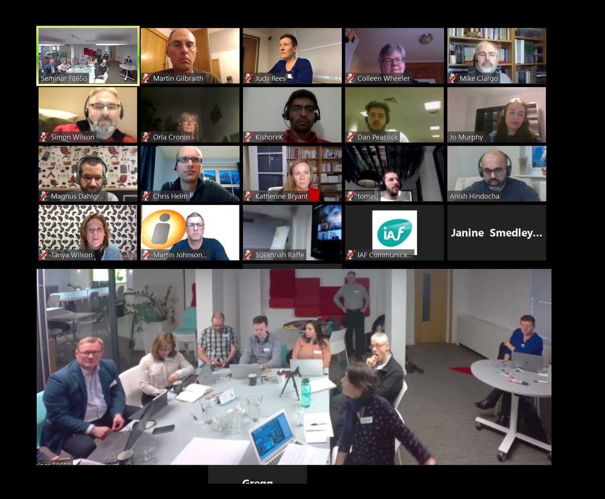 Loving the emergent #facilitation going on at tonight's hybrid #IAFmeetup with <a href="/PilarOrti/">Pilar Orti</a> <a href="/judyrees/">Judy Rees</a> <a href="/cjhelm/">Chris Helm</a> and others in London and many of us also online in Zoom