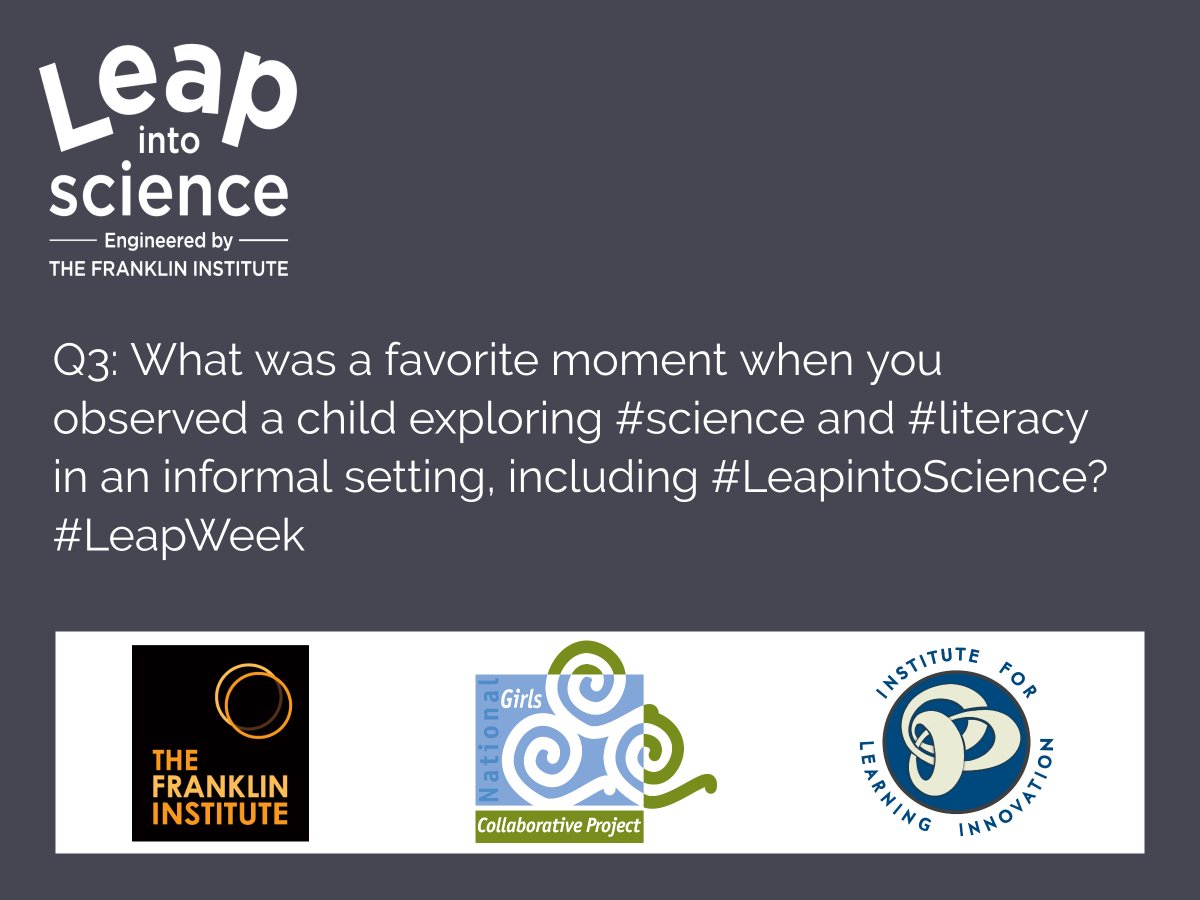 ngcproject's tweet image. Q3: What was a favorite moment when you observed a child exploring #science and #literacy in an informal setting, including #LeapintoScience? #LeapWeek