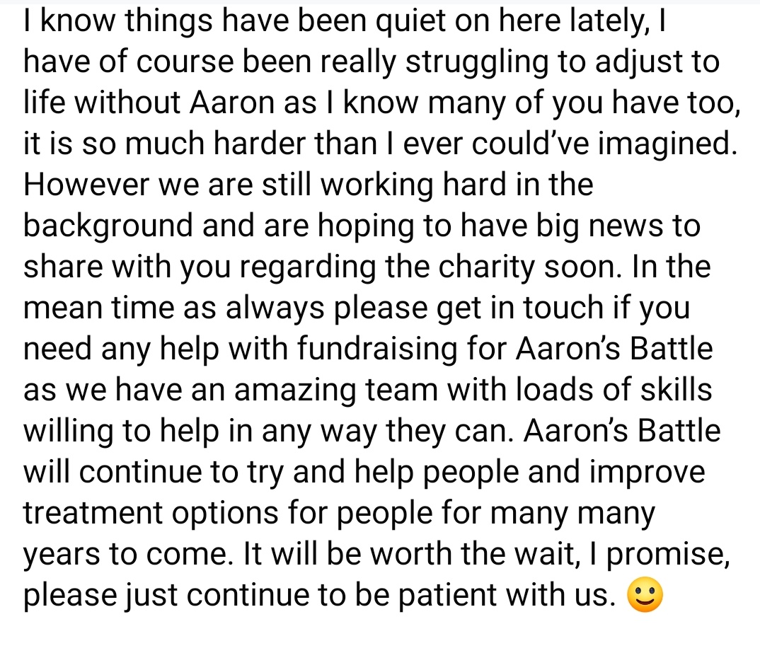 2 years ago today we launched our #campaign to raise the 300k. 
Read on for a more in depth update.

Big love as always guys, Saraya. xxx
🌻🌻🌻🌻🌻🌻🌻🌻🌻🌻🌻🌻

#AaronsBattle