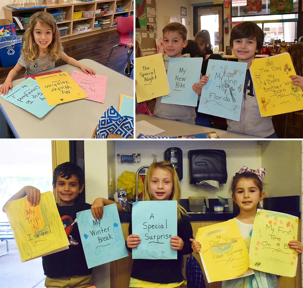 Kindergarteners shared memoirs at their Writers' Workshop Celebration. Their stories included details about holidays, family, pets, lost teeth, and special moments!