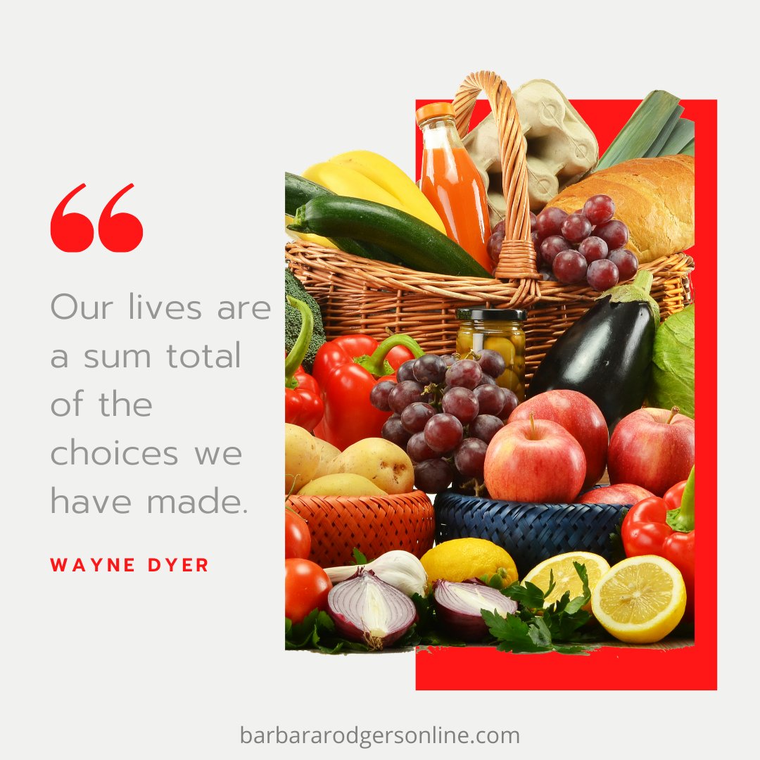 barbrodgers_hc's tweet image. &quot;Our lives are a sum total of the choices we have made.&quot; —Wayne Dyer #Healthychoices #exercisematters