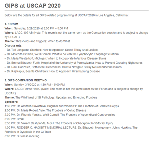 CArnoldMD's tweet photo. #FinishingTouchesTime!
The GIPS sessions look amazing, hope to see you there!
#AllWelcome
#NextStopLA
#ReadyToUSCAP
@USGIPS @TheUSCAP
#USCAP2020
https://t.co/yskwIz8nXO https://t.co/GDs5u0M0aG