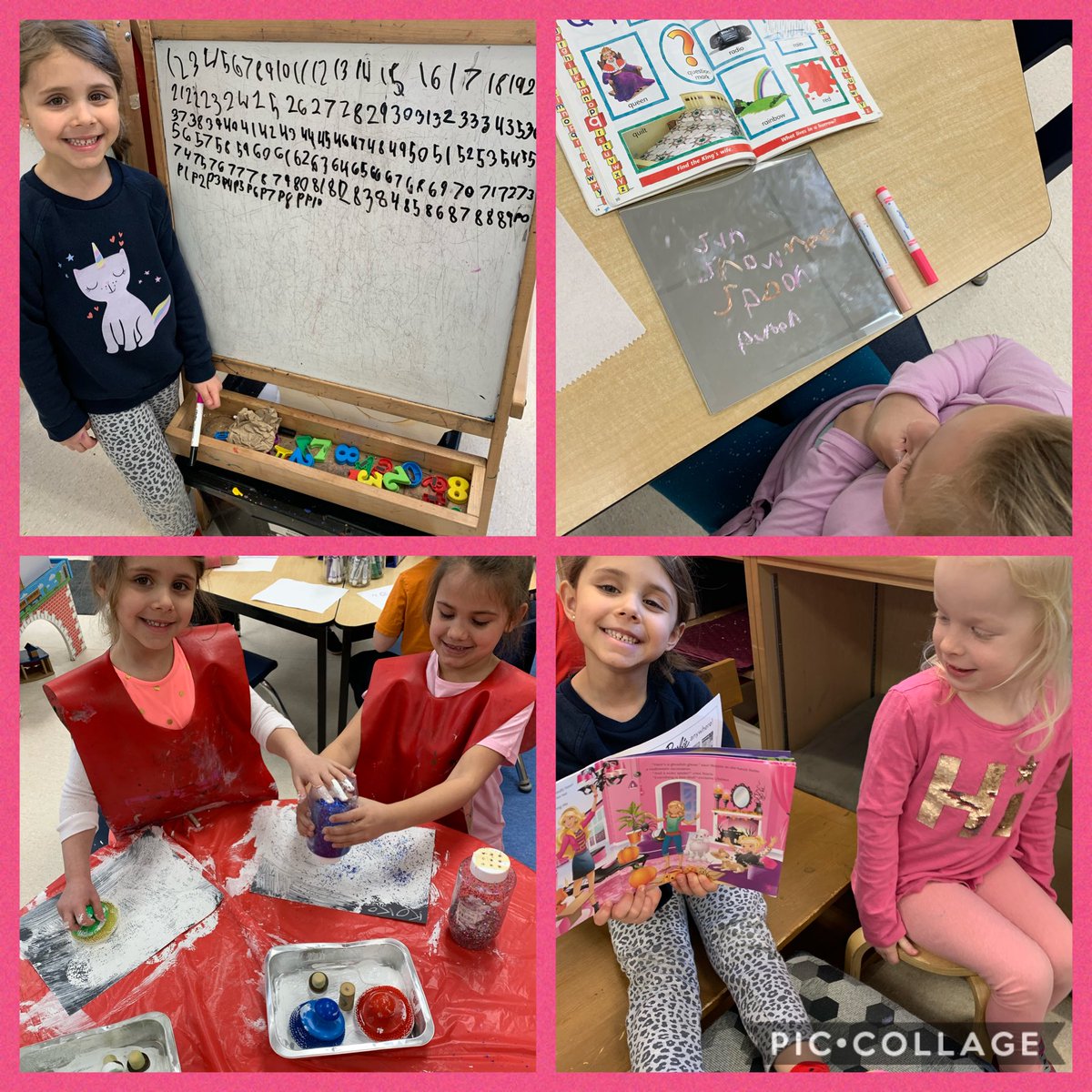 Counting, literacy, creating and reading with a friend! ⁦<a href="/Mrs_Burkhart/">Mrs. Burkhart</a>⁩ ⁦<a href="/AVG_Griffins/">A.V. Graham</a>⁩