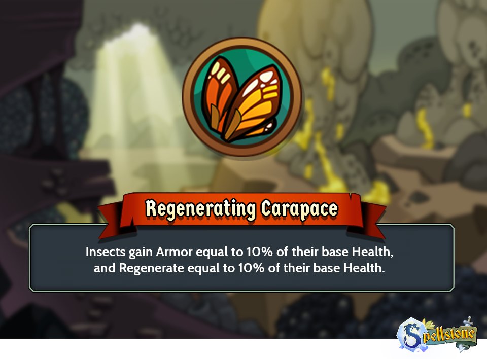 SpellstoneGame's tweet photo. The 'Regenerating Carapace' Battleground Effect starts March 5 and runs until April 30! https://t.co/WFi7We6RsQ