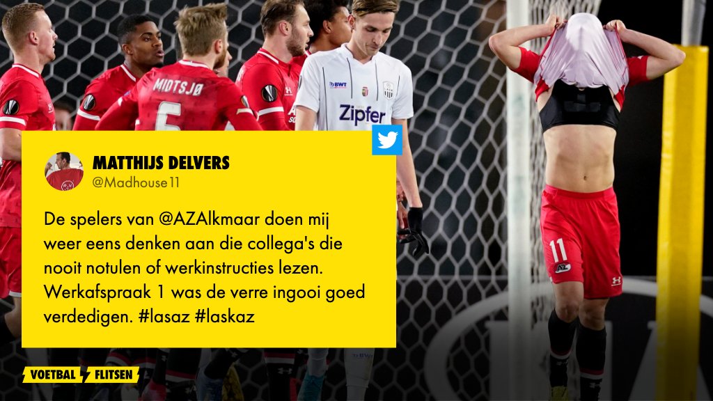 FCVideoNED's tweet photo. #AZ met 2-0 achter bij #LASK Linz. Opdracht blijft wel hetzelfde. Twee keer scoren, maar alleen niets meer tegen krijgen nu. #laskaz #lasaz #europaleague https://t.co/XmgScNRvpg