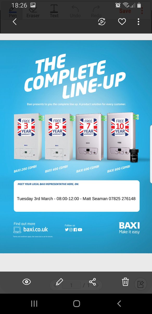 Pop in and see us at NG73FT  on Tuesday 3rd of March to see our new Baxi rep. <a href="/baxiboilers/">Baxi UK & Ireland</a> <a href="/Baxi_indie/">Baxi Independent 2</a> #heating #baxi #boiler #willbondswhereelse