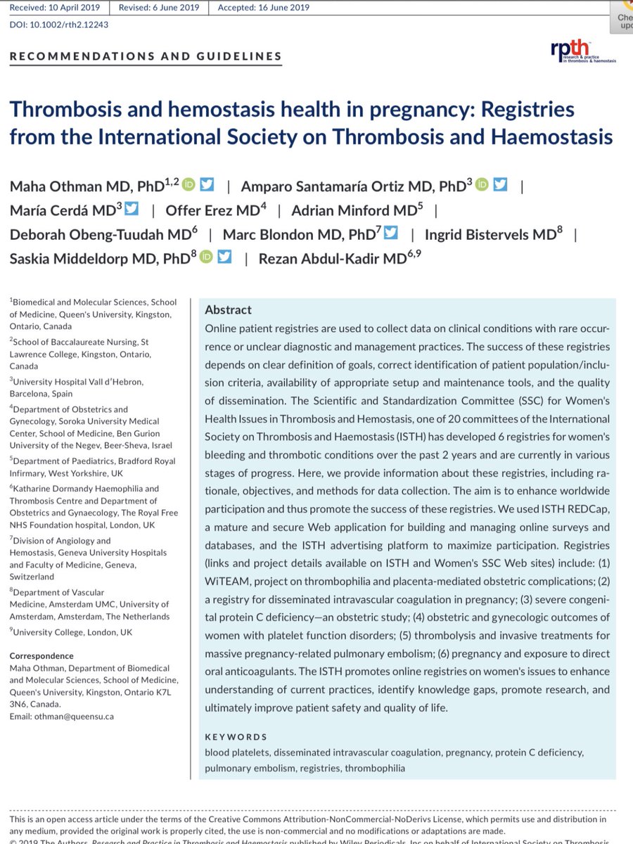 YorkLawLondon's tweet photo. @Theresa_Chapple There are issues for women, with undiagnosed bleeding disorders during pregnancy/delivery ie clotting issues.
This📃discusses Thrombosis & Haemostasis
Uninsured may miss, screening @Theresa_Chapple @WileyOBGYN #Epitwitter #HumanExposome #MCHtwitter #gyn
https://t.co/th2NEHwUm4 https://t.co/JODJWYYXbw