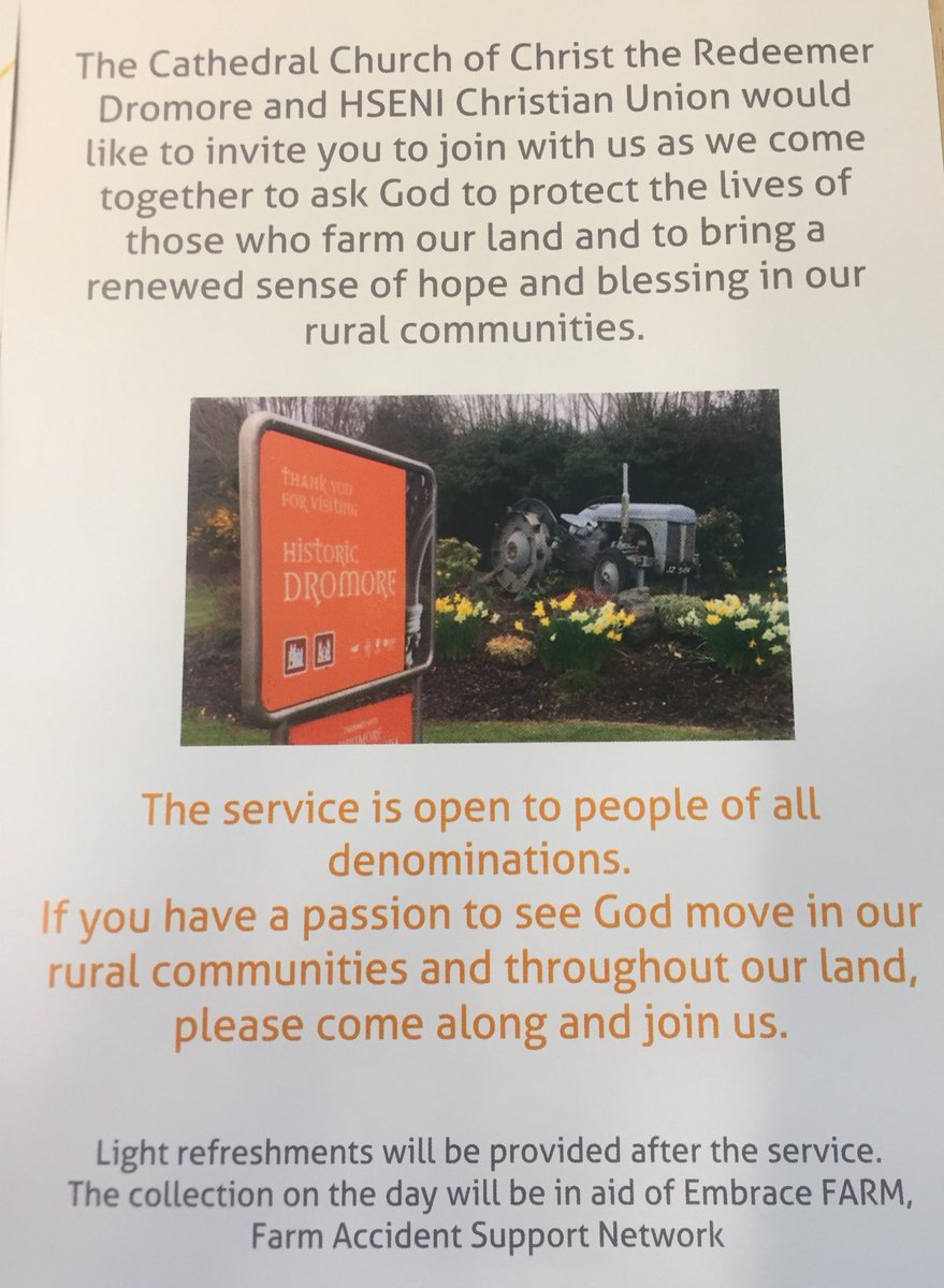 You Matter Prayer Event (@youmatterprayer) on Twitter photo So excited for our 3rd Annual Farm Safety Service in Dromore Cathedral on Sunday 8th March at 2.30pm. Please spread the word and come and join us as we pray for hope and blessing in our rural communities <a href="/YFCUPresident/">YFCU President</a> <a href="/UFUHQ/">Ulster Farmers' Union</a> <a href="/EmbraceFARM/">Embrace FARM</a> <a href="/PCIModerator/">PCI Moderator</a> <a href="/downanddromore/">Down and Dromore</a> So excited for our 3rd Annual Farm Safety Service in Dromore Cathedral on Sunday 8th March at 2.30pm. Please spread the word and come and join us as we pray for hope and blessing in our rural communities <a href="/YFCUPresident/">YFCU President</a> <a href="/UFUHQ/">Ulster Farmers' Union</a> <a href="/EmbraceFARM/">Embrace FARM</a> <a href="/PCIModerator/">PCI Moderator</a> <a href="/downanddromore/">Down and Dromore</a>