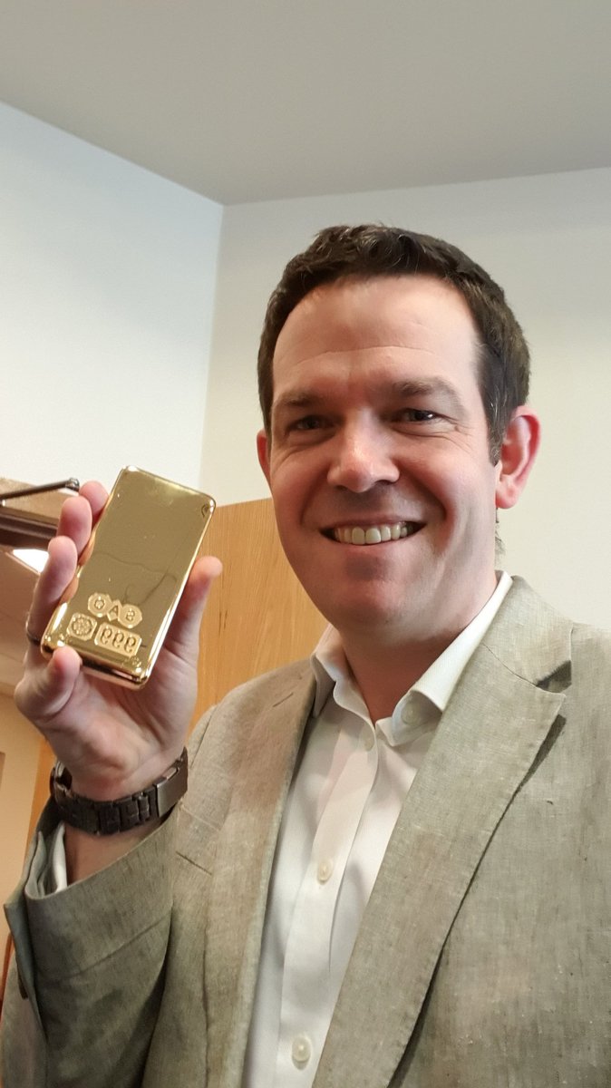 During judging for the #MadeInSheffield awards today at the @AssayOffice. Got to hold, but not take home a 1kg solid gold bar.... Approx value £40k.