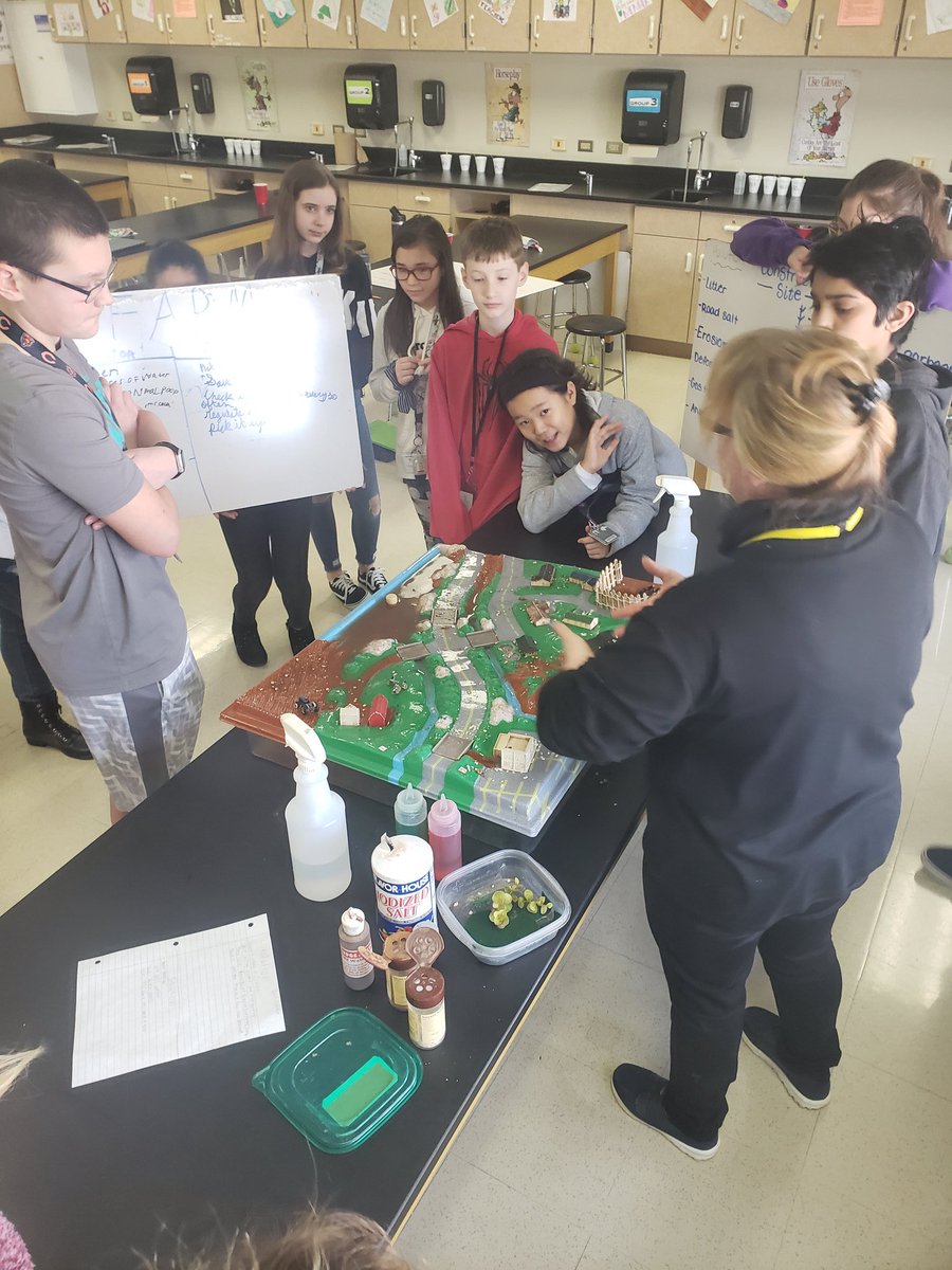 We were so happy to welcome Mrs. Ilkow from #MCSEEP to our 6th grade science class today to learn about human impact on our local watershed! #marlowe158