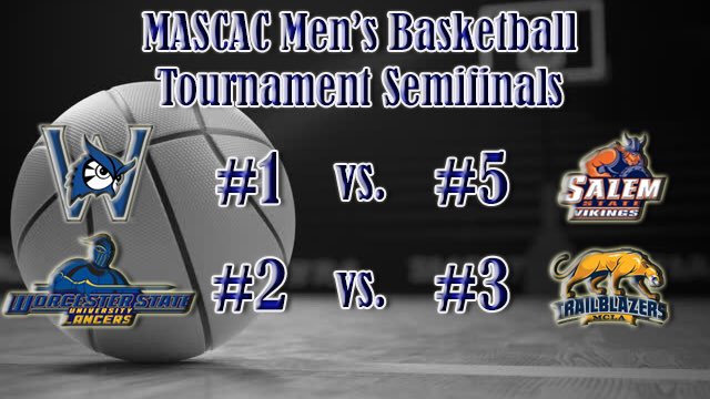 mascacsports's tweet image. On the men’s side, #2 @WSULancers faces off with #3 @MCLAAthletics while #1 @WestfieldOwls and #5 @SsuVikings take the court at 7:30. Follow stats and video of both contests at MASCAC.com #d3hoops