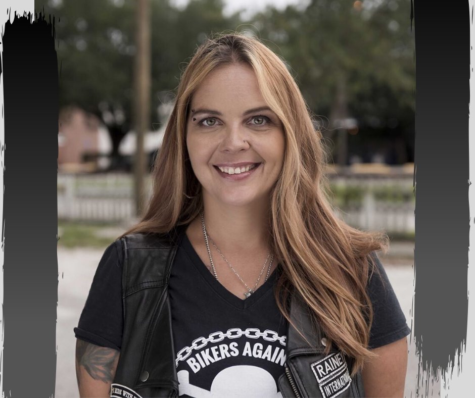 BAT_Lake_Mary's tweet photo. Leadership Spotlight: Rainey Nave is the Vice President of Bikers Against Trafficking International. Rainey’s own experiences led her to become an extraordinary advocate for those fighting against Human Sex Trafficking. Visit our website to learn more https://t.co/TDA8qJMdeH. https://t.co/tekuhYQFW0