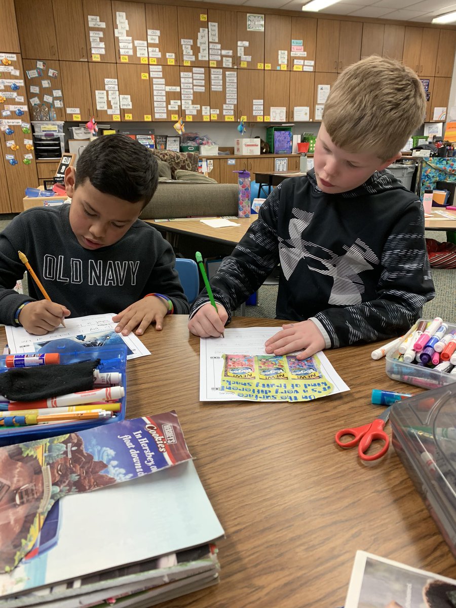 We cut pictures out of a magazine and wrote three sentences to match the picture using different punctuation! #ginwvikings
