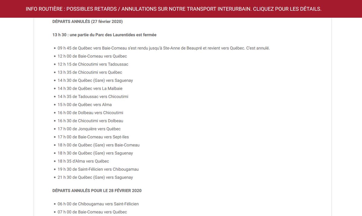 GroupeIntercar's tweet photo. #InfoRoutiere - Nous continuons à mettre à jour notre page d'info routière. Plusieurs autres annulations sur notre transport interurbain. Voir l'image...

https://t.co/EuSNFN2Cdk #SagLac #Transport #Tempete #Meteo https://t.co/lcOr3tAndY