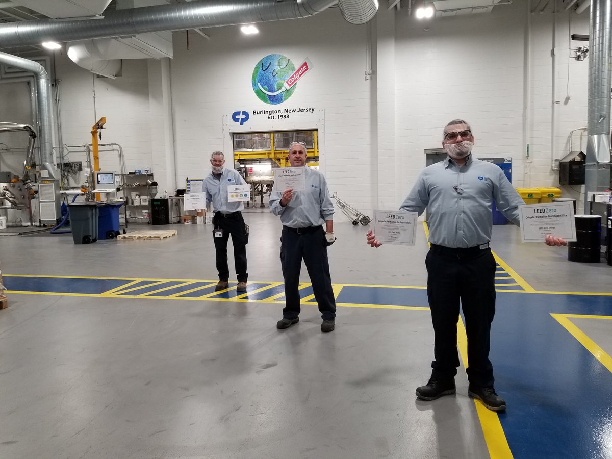 USGBC's tweet image. HUGE congrats to #TeamColgate in Burlington, New Jersey: the first site in the world to achieve #LEED Zero certification in these four categories: carbon, energy, water, and waste. 

Enjoy some cameos of a very proud @CP_News team! bit.ly/2E7JPMp