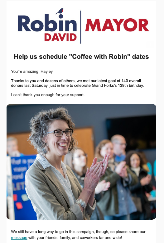 RobinForMayor's tweet photo. Want to learn more about Robin's vision for Grand Forks and her upcoming events? 

Subscribe to our email list today!
👉 https://t.co/UPnyIdhq2l

#RobinForMayor #LetsGF https://t.co/aECn1ItUId