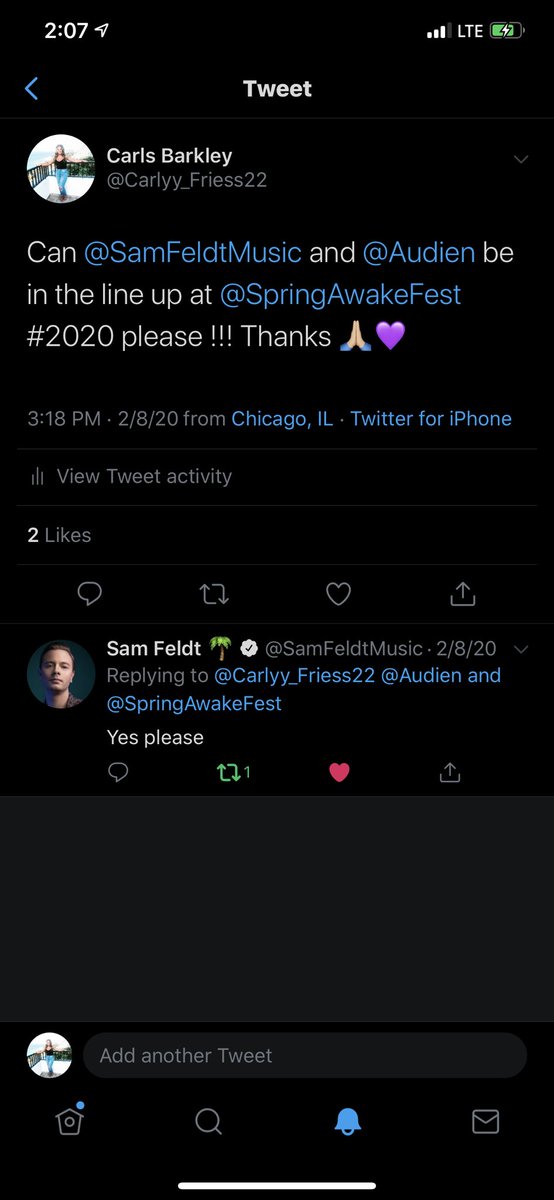 Internally screaming lol <a href="/SamFeldtMusic/">Sam Feldt</a> I actually saw you in Sydeny Australia and high fived you at the IVY club!!  So this needs to happen <a href="/SpringAwakeFest/">Papi Spring 🌞 🌺 ✨</a> so I can show Sam Feldt my video of jumping on stage to high five him 😂😂