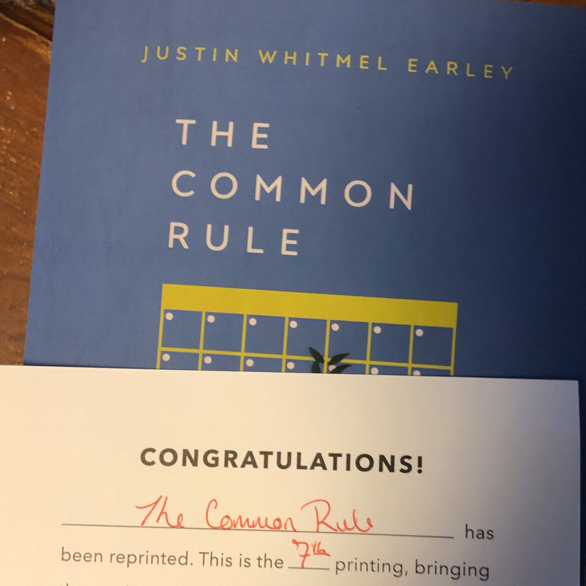 ivpress's tweet photo. Congrats to Justin Whitmel Earley on the 7th reprinting of his book 'The Common Rule!' @thecommonrule #TheCommonRule

Grab a copy for yourself at https://t.co/GgJEmjne7N. https://t.co/QgPC69RaOA
