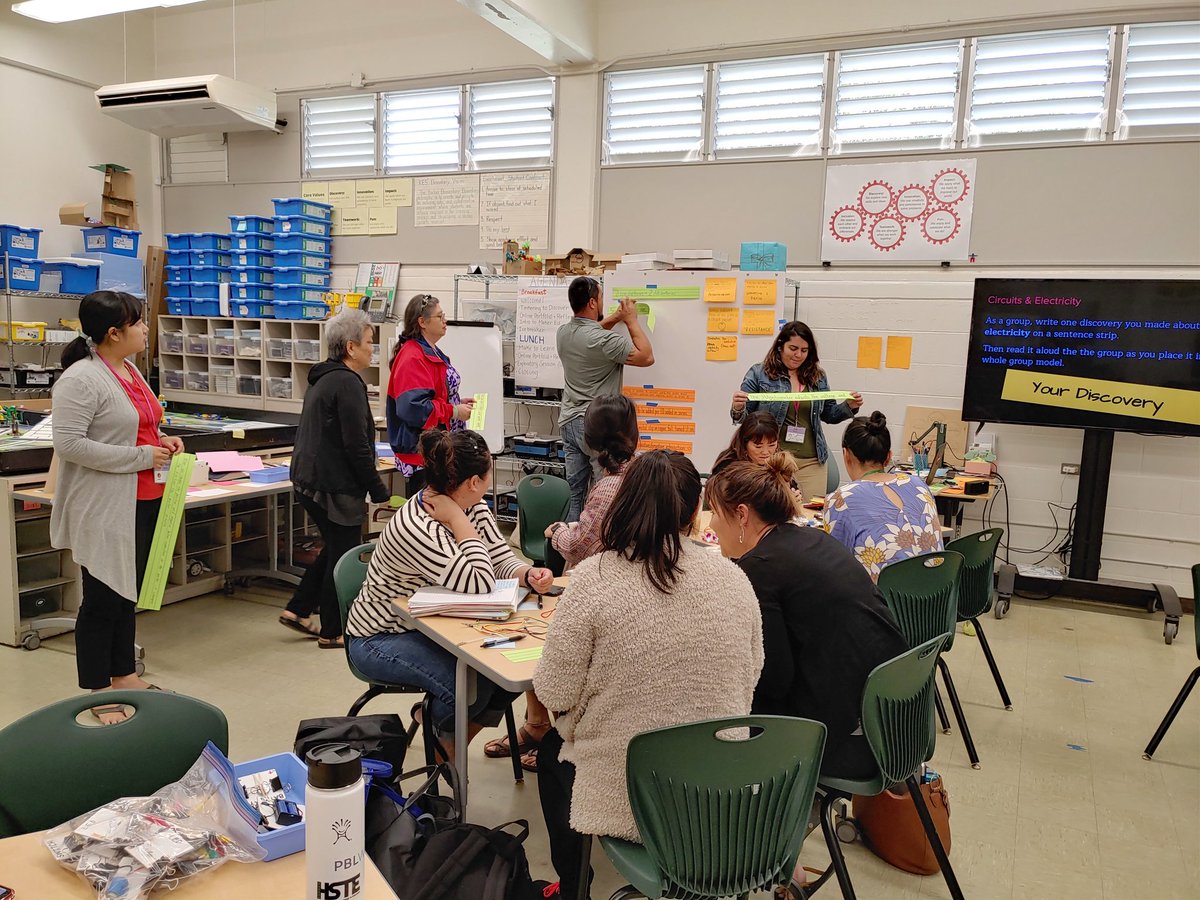 MakerEdOrg's tweet photo. Documenting our discoveries about #electricity & #circuitry at our #MakerEdApproaches workshop after #tinkering with #circuitblocks. Using these learner driven discoveries to build scientific models. #makered https://t.co/SpFc1giOYE
