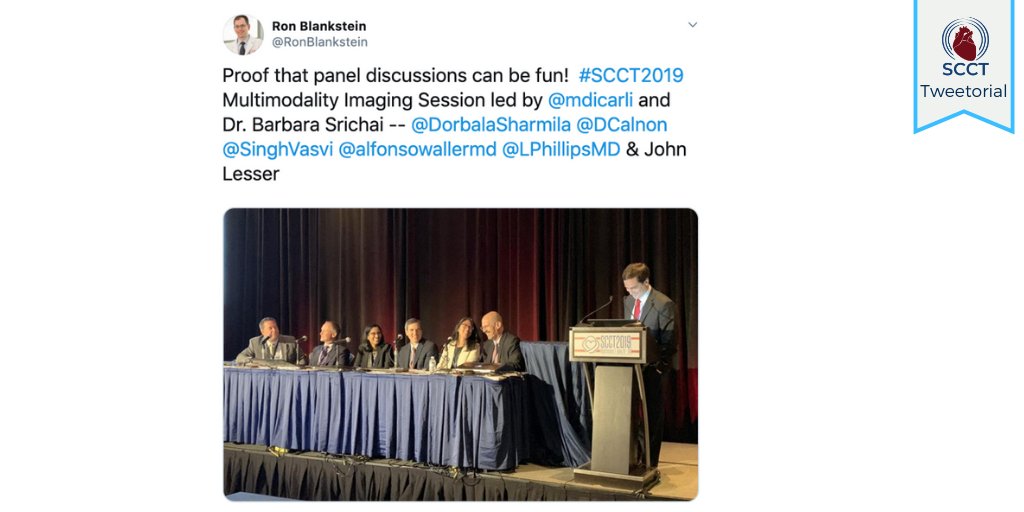 #SCCT2019 #Tweetorial | #SCCT2020 (8/19)

A collaborative, multimodality spirit 🤝  permeated via joint @MyASNC session
-#EchoFirst, #CVPet, #WhyCMR
-#YesCCT for chest pain, cardiomyopathy, LBBB & anomalities
-As a gatekeeper to invasive cath in CAC=0 or non-obs CAD
-#CardioOnc