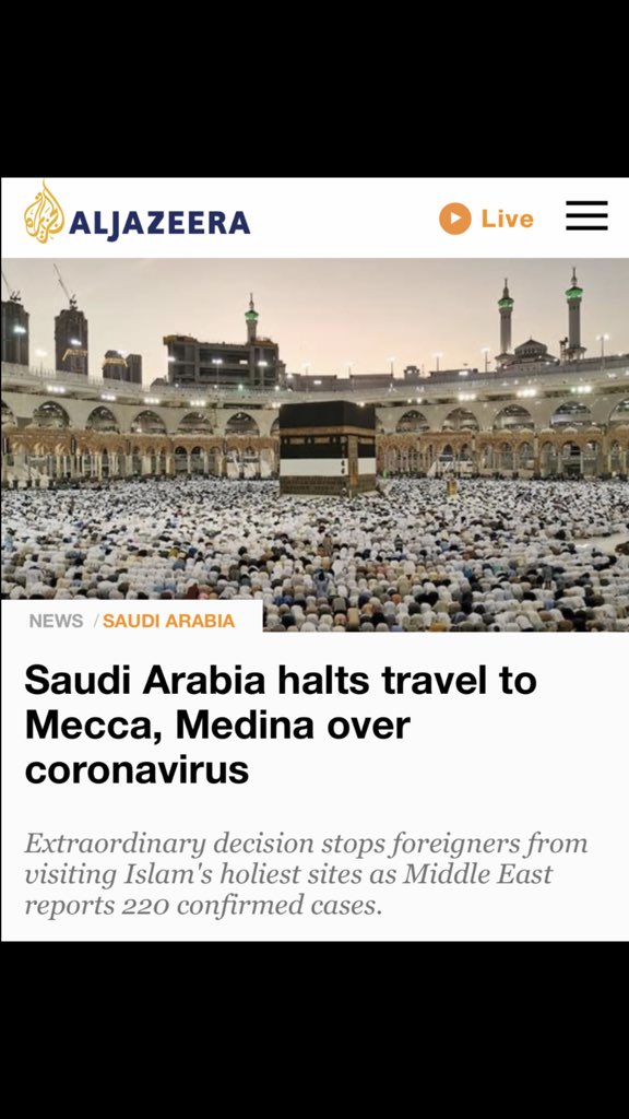 defender618's tweet photo. Funny how almost a month ago Muslims were claiming Corona Virus was Allah’s great punishment to China for their treatment of Muslims..
Since then ‘Allah’s great China punishment’ has spread to a dozen Muslim countries and stop Muslims praying at Mecca..
#IslamicLogic #ExMuslim https://t.co/swYKanxubh