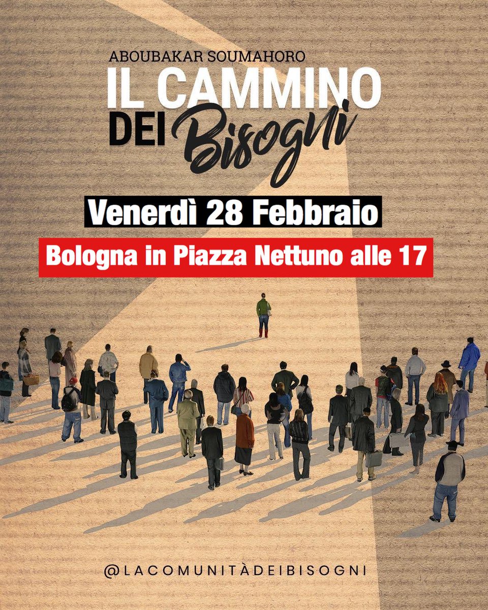 Domani “il cammino dei bisogni” farà tappa a Bologna. Saremo in Piazza Nettuno 3, a dialogare con i Riders che ogni giorno, senza tutele, si spaccano la schiena nelle nostre città. Non lasciateci soli.
#primaglisfruttati