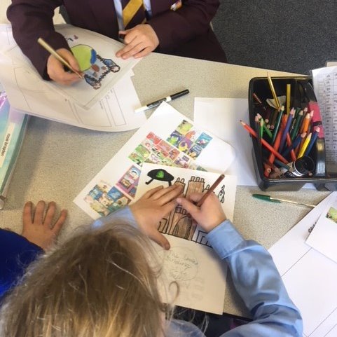 CHCHSLeeds's tweet photo. This week we took a group of Year 7 pupils to St Paul's as part of a Buddy Scheme. They helped Year 3 students to plan their own children's stories. They'll now create the books and head back to St Paul's in the summer to read them to the children there! #transitioninaction https://t.co/gpBgdZdxW2