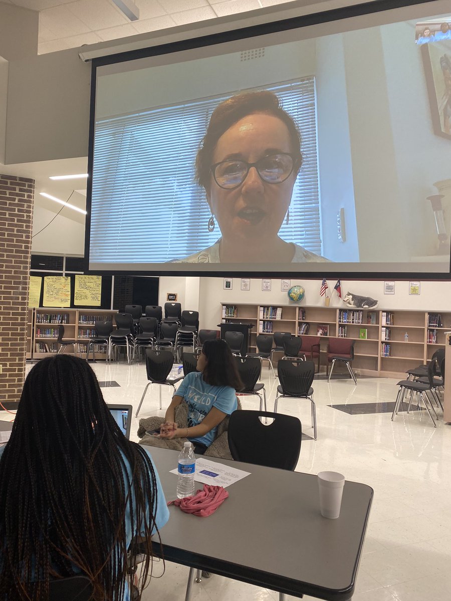 CoachSchultheis's tweet photo. @AllAfricaTours shared her African exploration experiences with our students! Loved having you on our tour! #HFMSWorldTour #HFMSProud @HuffinesMS @SkaggsLibrary https://t.co/YIgPxkIaGC