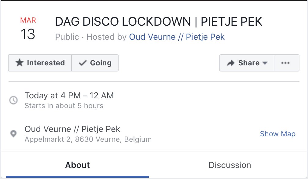 Een lockdown party... ongepast en onverantwoord. #COVID19BE