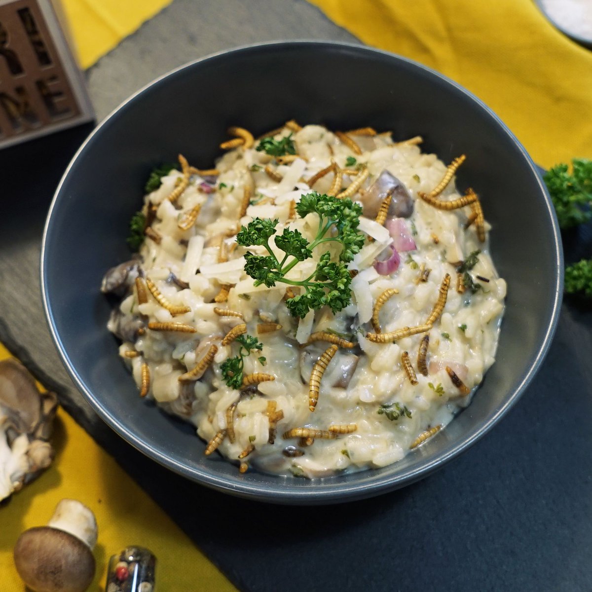 Friday the 13th, day of good luck! Wondering what you could cook this evening to celebrate both this lucky day and the week-end? Let you be inspired by our tasty #risotto 😋 
#edibleinsects #cookingday #delicious #luckyday #Friday13th