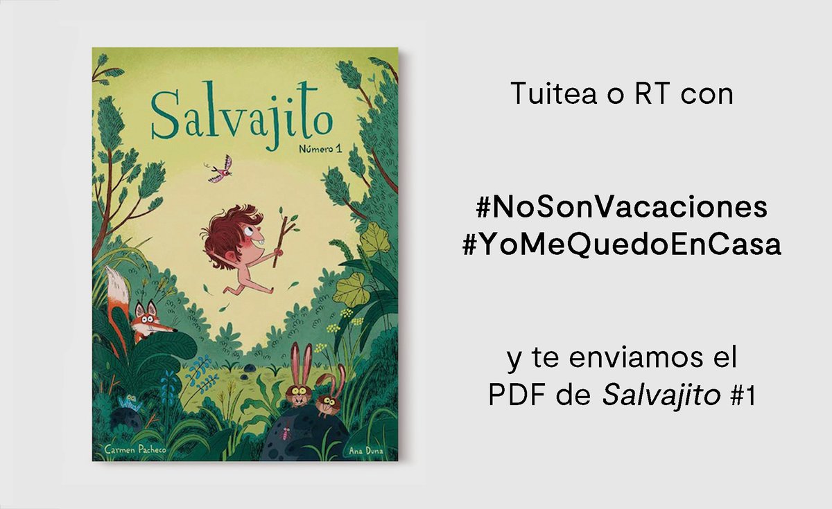 revista_salvaje's tweet photo. ¿Que tienes fieras en casa y están subiéndose por las paredes porque NO PUEDEN salir al parque? Pues tuitea con #NoSonVacaciones #YoMeQuedoEnCasa y te enviamos el PDF de Salvajito #1 para que se lo pongas en la tablet, se lo imprimas y lo devoren o coloreen, lo que prefieran https://t.co/BgRSY4oFos