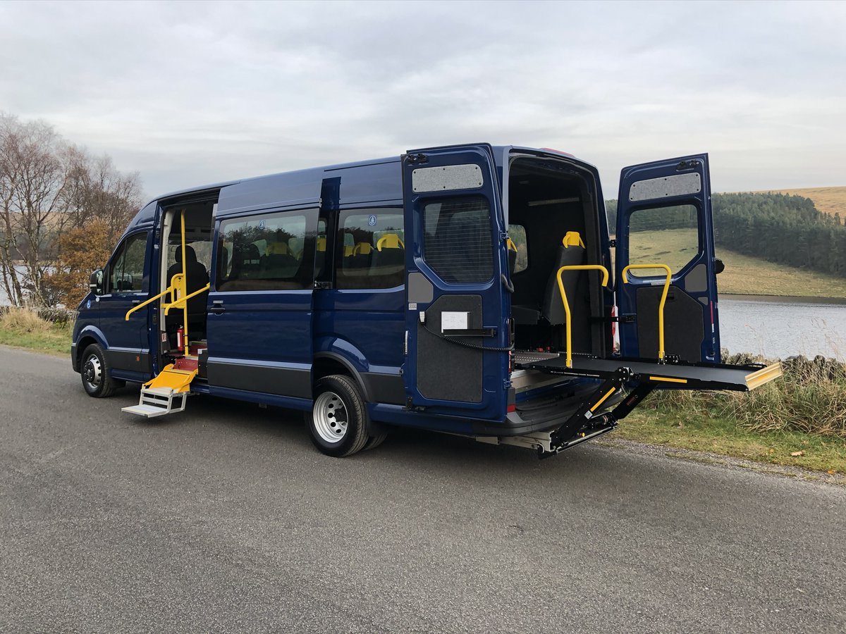 MinibusOptions's tweet photo. We recently delivered this VW Crafter L5H3 to a care organisation in Whitehaven.

This vehicle is designed to carry 16 seated passengers, or up to 6 wheelchair occupants &amp; 1 seated passenger. Wheelchair access is via a BraunAbility underfloor tail-lift at the rear of the vehicle. https://t.co/6qdI5L97aO