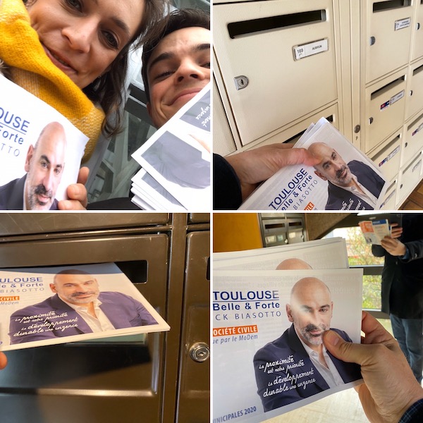 [Toulouse] 13 mars 2020 • Dernier jour de campagne pour ce premier tour #municipales2020 ! Les sympathisants et co-listiers de <a href="/Tlse_BelleForte/">Toulouse Belle & Forte</a> sont toujours sur le terrain, plus que jamais ! Le 15 mars 2020, votez/votons pour la liste de <a href="/Franck_Biasotto/">Franck Biasotto</a> ! #ToulouseBelleEtForte