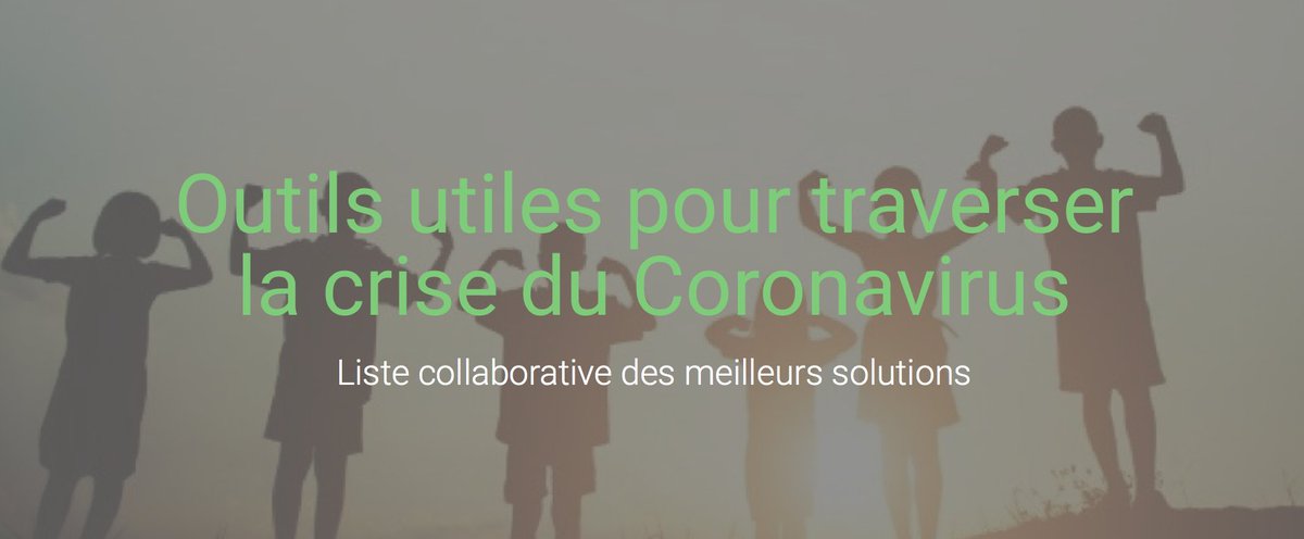321, Strategic Innovation Company (@321founded) on Twitter photo Liste collaborative des meilleurs solutions digitales pour travailler ou étudier à distance pendant cette crise du #coronavirus :
1. TELETRAVAIL
2. ENSEIGNEMENT
3. SANTE
En espérant que cela aide le + grand nombre à bien s'organiser. Bon courage !
321founded.com/fr/news/soluti… Liste collaborative des meilleurs solutions digitales pour travailler ou étudier à distance pendant cette crise du #coronavirus :
1. TELETRAVAIL
2. ENSEIGNEMENT
3. SANTE
En espérant que cela aide le + grand nombre à bien s'organiser. Bon courage !
321founded.com/fr/news/soluti…