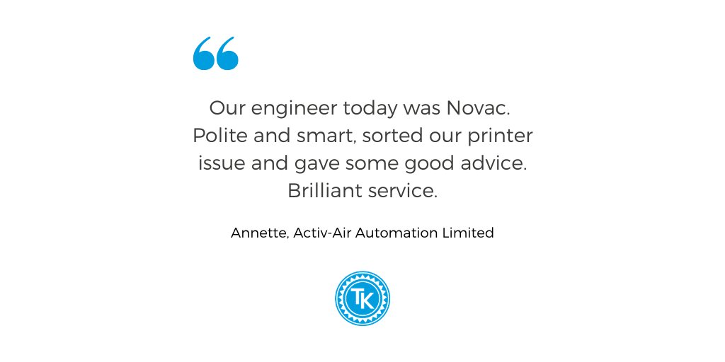 Well done Novac on another great review! We always appreciate customer feedback, thanks for taking the time Annette.
#managedprint #customerfeedback #customerservice #printerrepairs #printersales