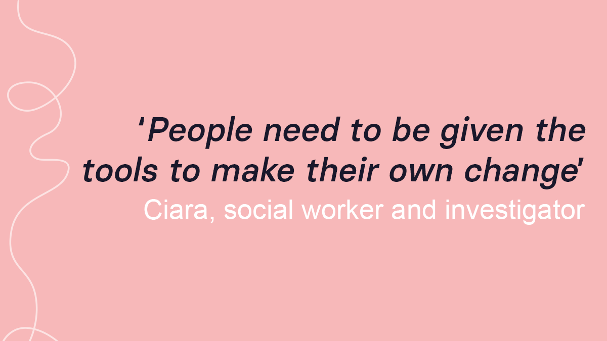 SocialWorkEng's tweet photo. Ahead of World Social Work Day, we're launching a series of blogs sharing the stories of social workers at #SocialWorkEngland. In our first blog, we meet one of our investigators Ciara. https://t.co/WCE7ugOxWY #WSWD2020 https://t.co/XM7iWrg3ha