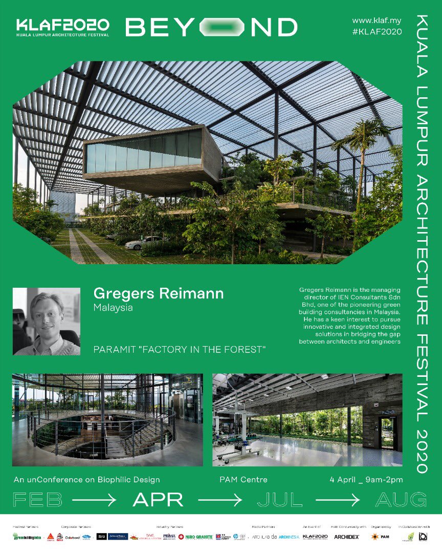 klaf_2022's tweet photo. Managing Director of IEN Consultants Sdn Bhd, Mr Gregers Reimann will be speaking at the unConference on Biophilic Design lecture series at the PAM Centre on April 4th 2020. https://t.co/K6g1mpQZ5P
